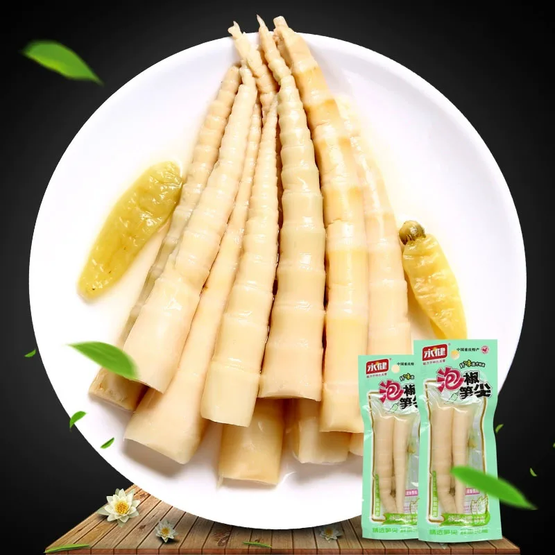 Spicy casual snacks Asian specialty Chinese snack Pickled pepper and bamboo shoot tips 95g