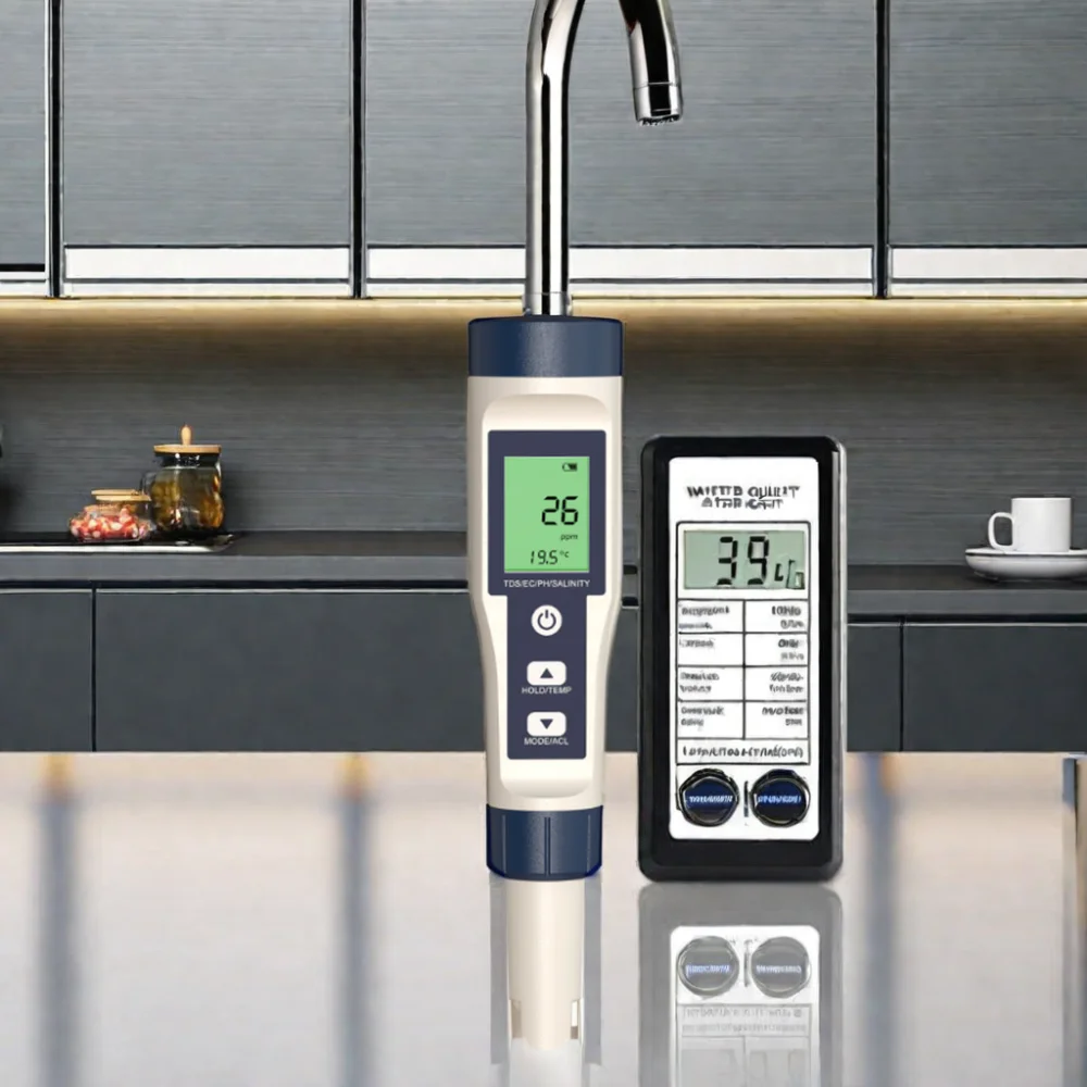 Tester Pen TDS EC PH Salinity value Temp Portable  5 in 1 Digital tester pen for drinking water