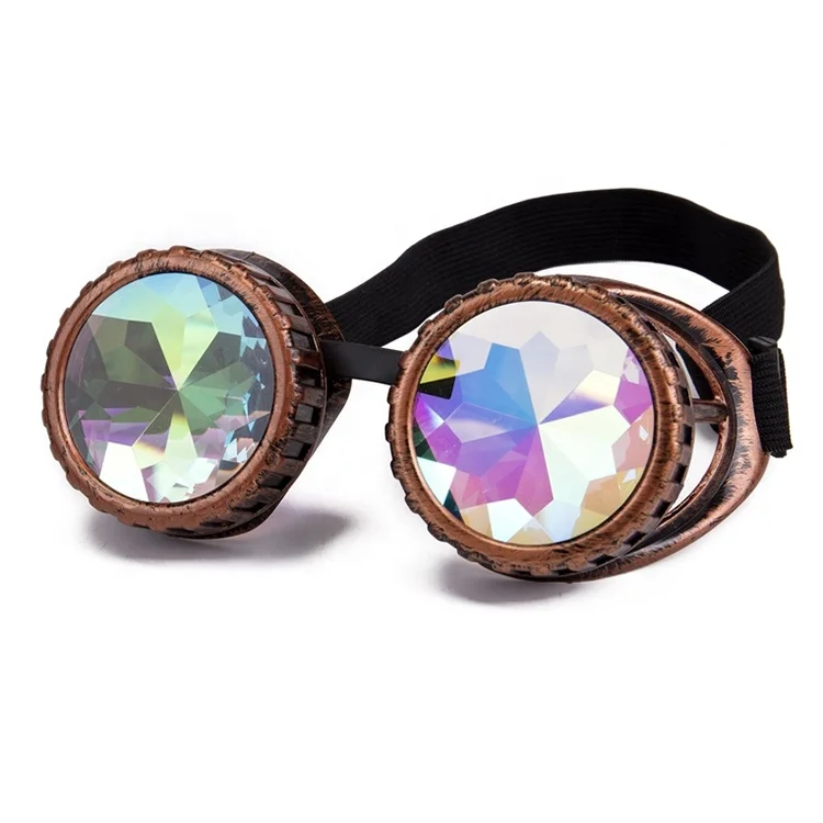 Fancy Men Women Kaleidoscope Glasses Festival Holographic Glasses Retro Party Cosplay Eyewear Steampunk Sunglasses