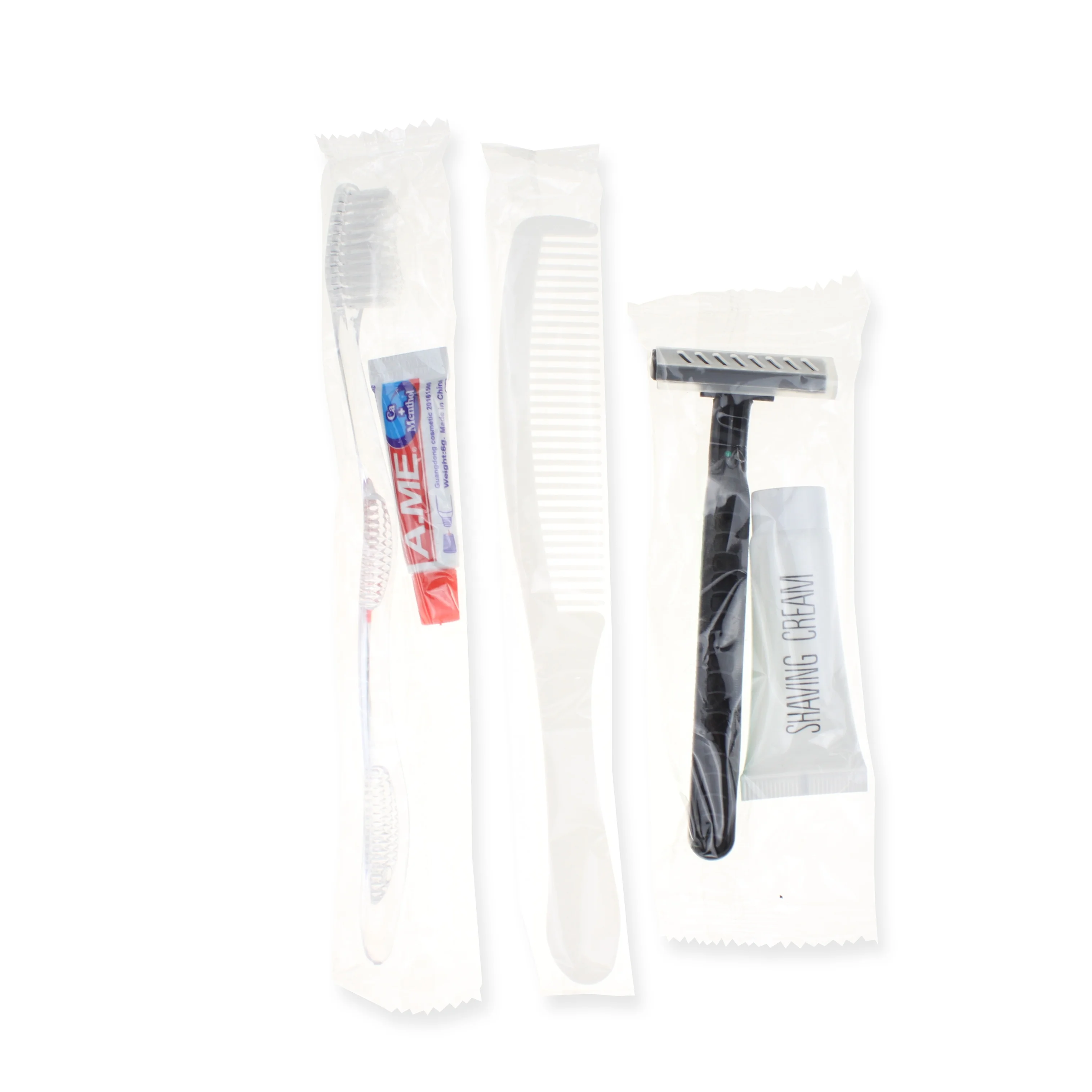 Hot Selling Hotel Amenity Portable Comb Durable Shaving Kit Dental Kit Toothbrush Toothpaste
