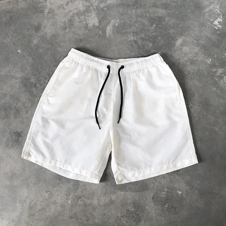 
Hot selling plain dyed summer drawstring waist polyester blank multicolor shorts men wholesale  (1600105960705)