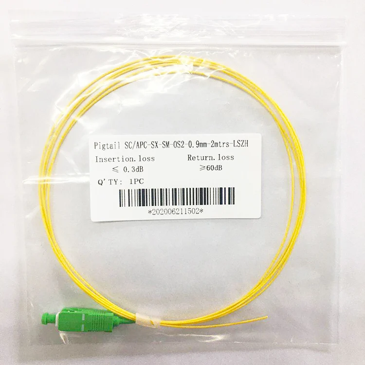  Заводская адаптация Pigtail SC APC UPC Sm 9/125 1 м 5 0 9 мм G652d G657A ПВХ LSZH волоконно-оптический