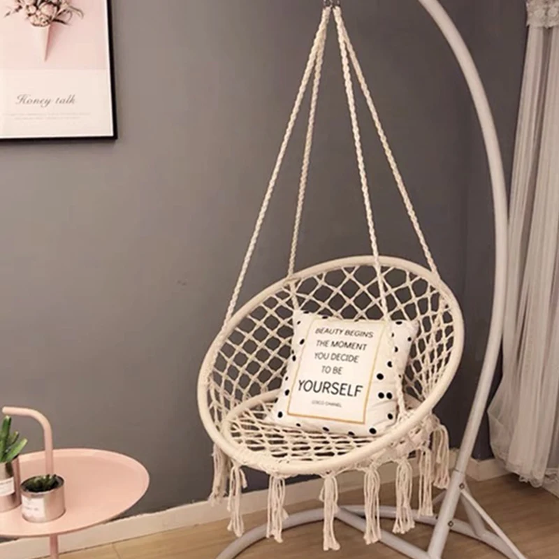 Outing Mate, высокое качество, садовая подвесная корзина с кисточками, патио, качели, хлопковый веревочный висячий стул с кисточками