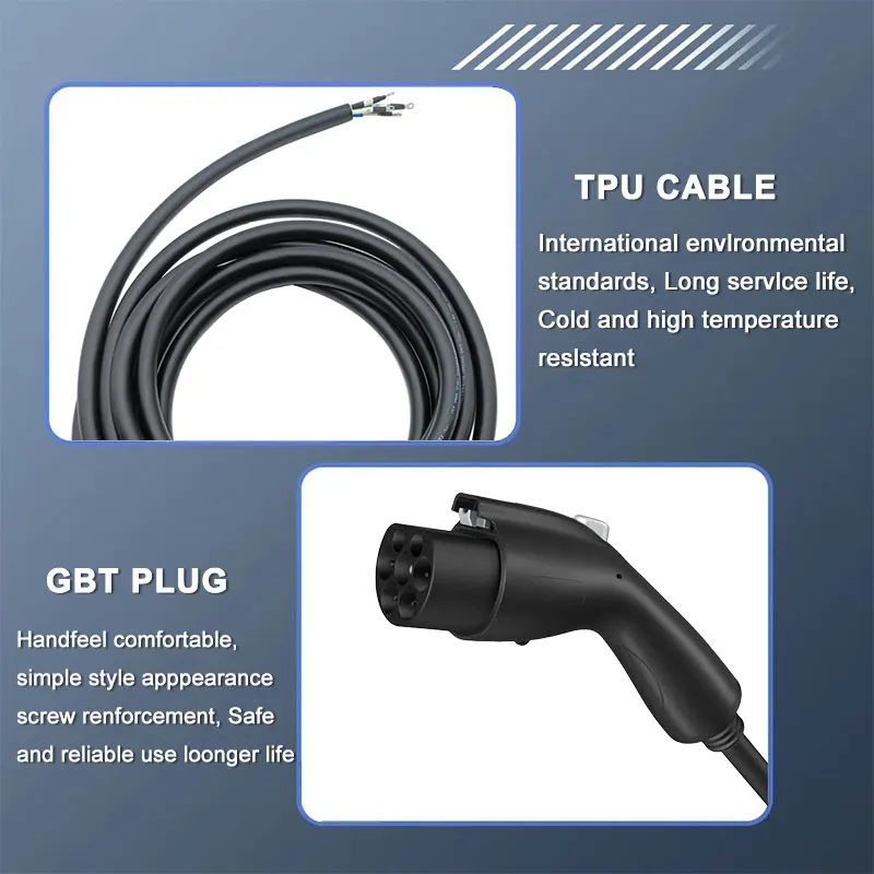OLINK Manufacturer 32A 48A  7KW  11KW Electric Car Charger GBT EV charging plug gun cable