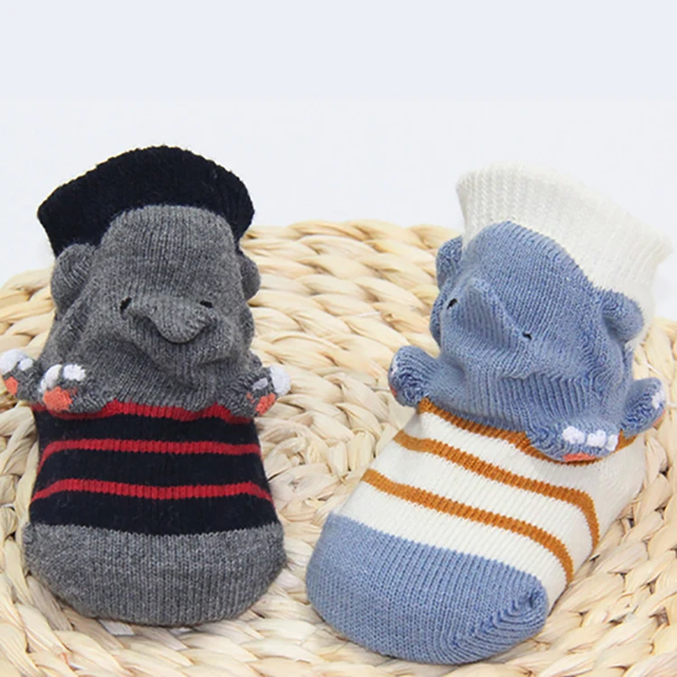 
Custom gift set newborn funny cute girl 3d carton organic non slip baby socks with grip 