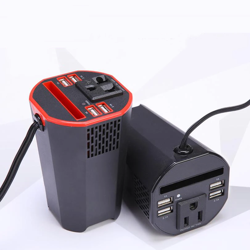 Преобразователь напряжения постоянного тока в переменный ток 150 Вт 12 В USB автомобильный адаптер зарядное устройство