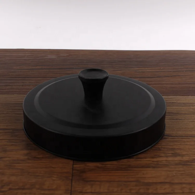 4L wide mouth round glass cookie jar container with black direct cover metal lid glass jar with metal lid