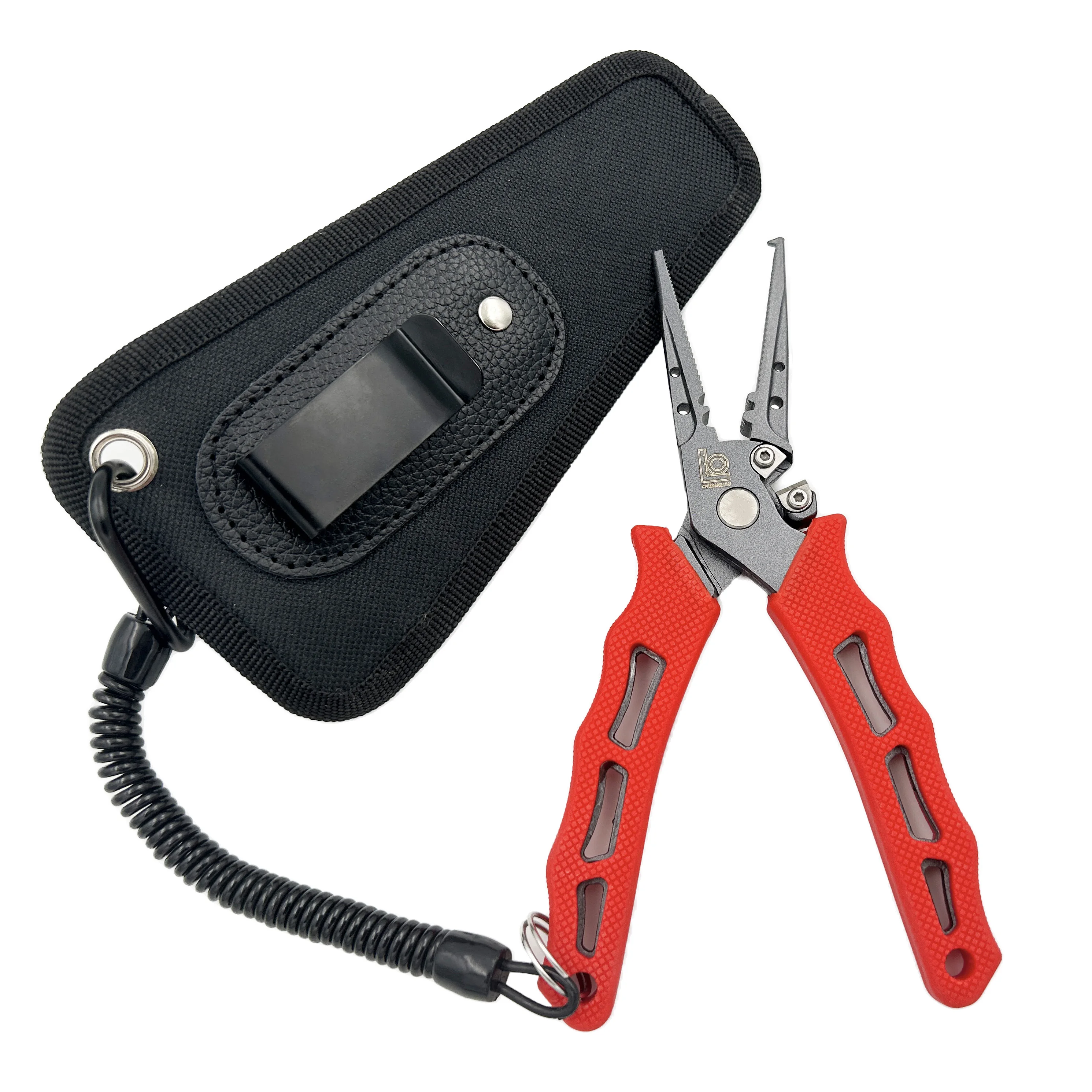 Factory supply high quality 7in spring loaded stainless steel fishing tools fishing pliers for saltwater and freshwater