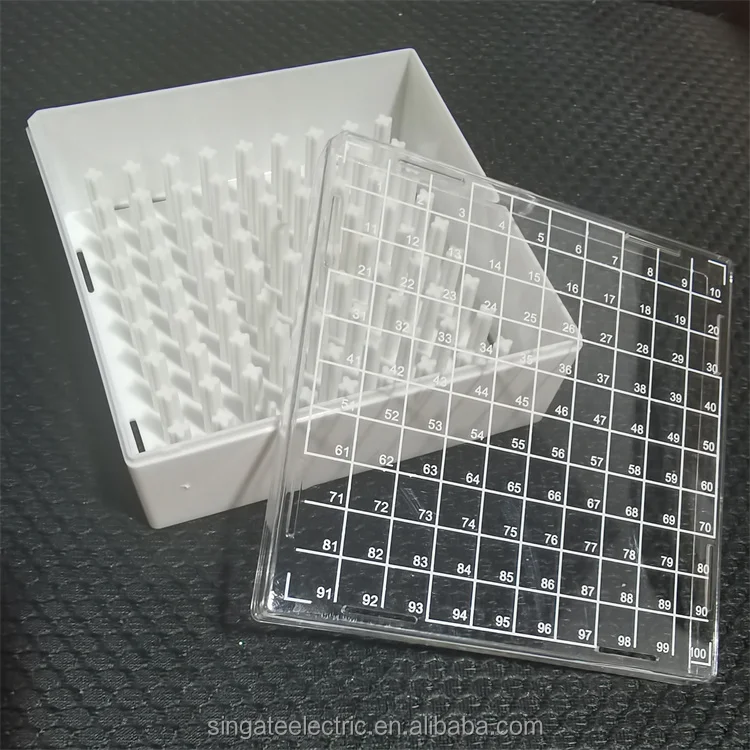 SINGATEE Lab Cryo Tube Rack Cryogenic Tubes 1.0ml 1.5ml 2ml Cryo Vial PP Cryogenic Freeze Storage 25 Wells 81 Wells 100 Wells