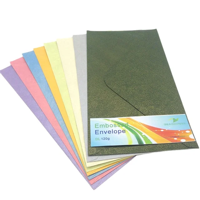 Amazon Hot Selling DL Metallic Embossed Envelope For Business And Invitation