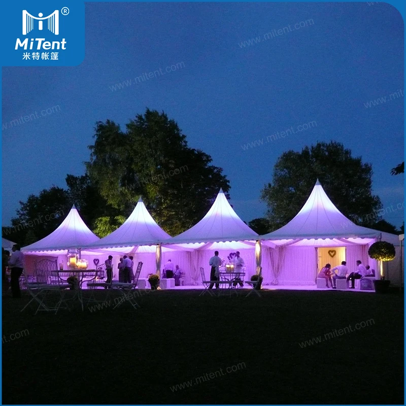 Дешевая прочная 4x4 м фестиваль сафари палатка пагода для вечеринки с прозрачными окнами церкви