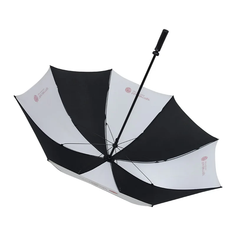 Large Straight Umbrella Adults Promotional Golf Manufacture Supplier Company Logo Pongee Material Semi-Automatic Giveaways