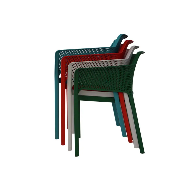 
Popular seaside style water view restaurant simple plastic dining chair bar chair 