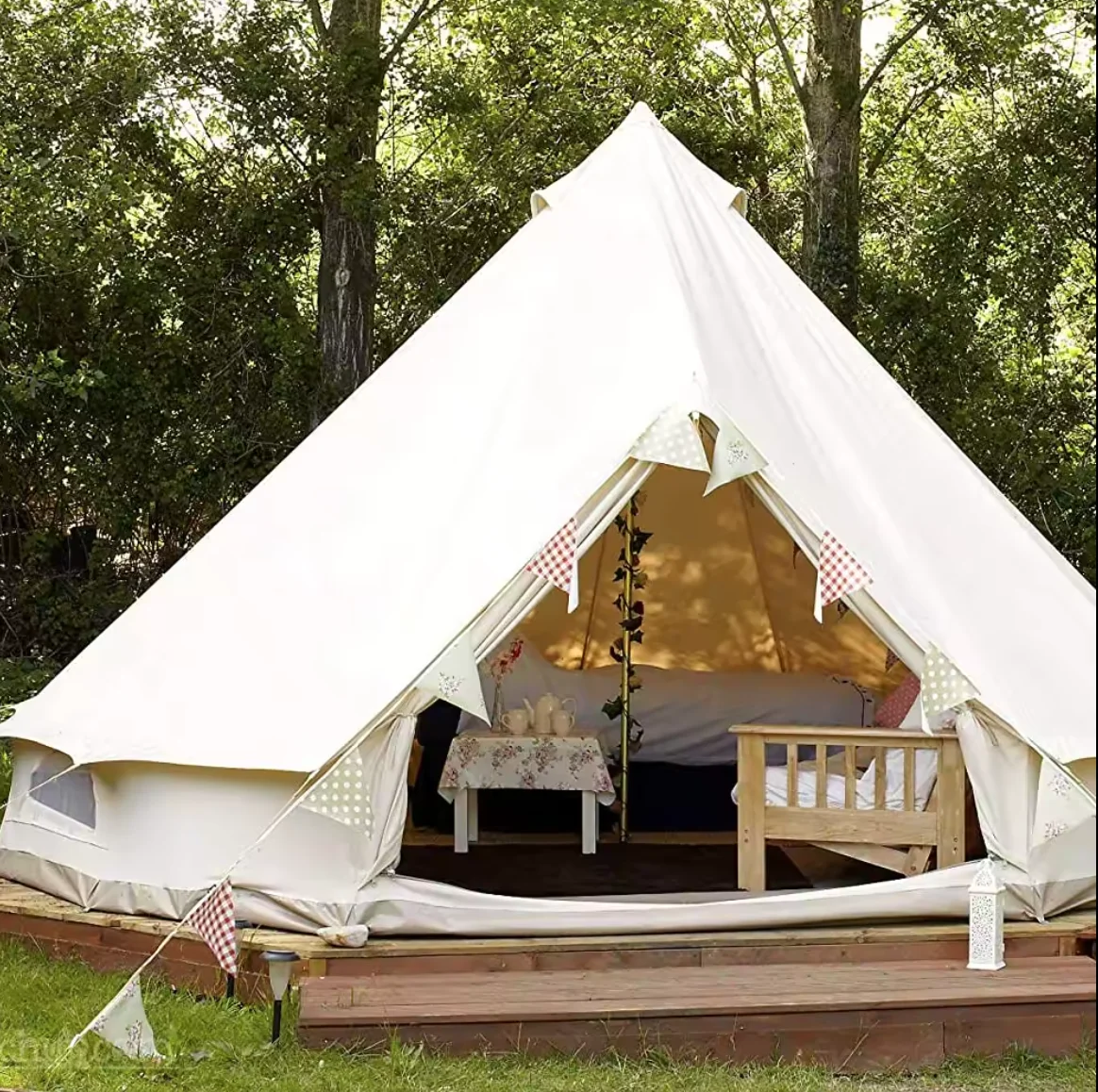 Hot Sale Cuckoo Canvas Tent Bell Tent Four Season Straight Bracing Type Bell Tent Glamping
