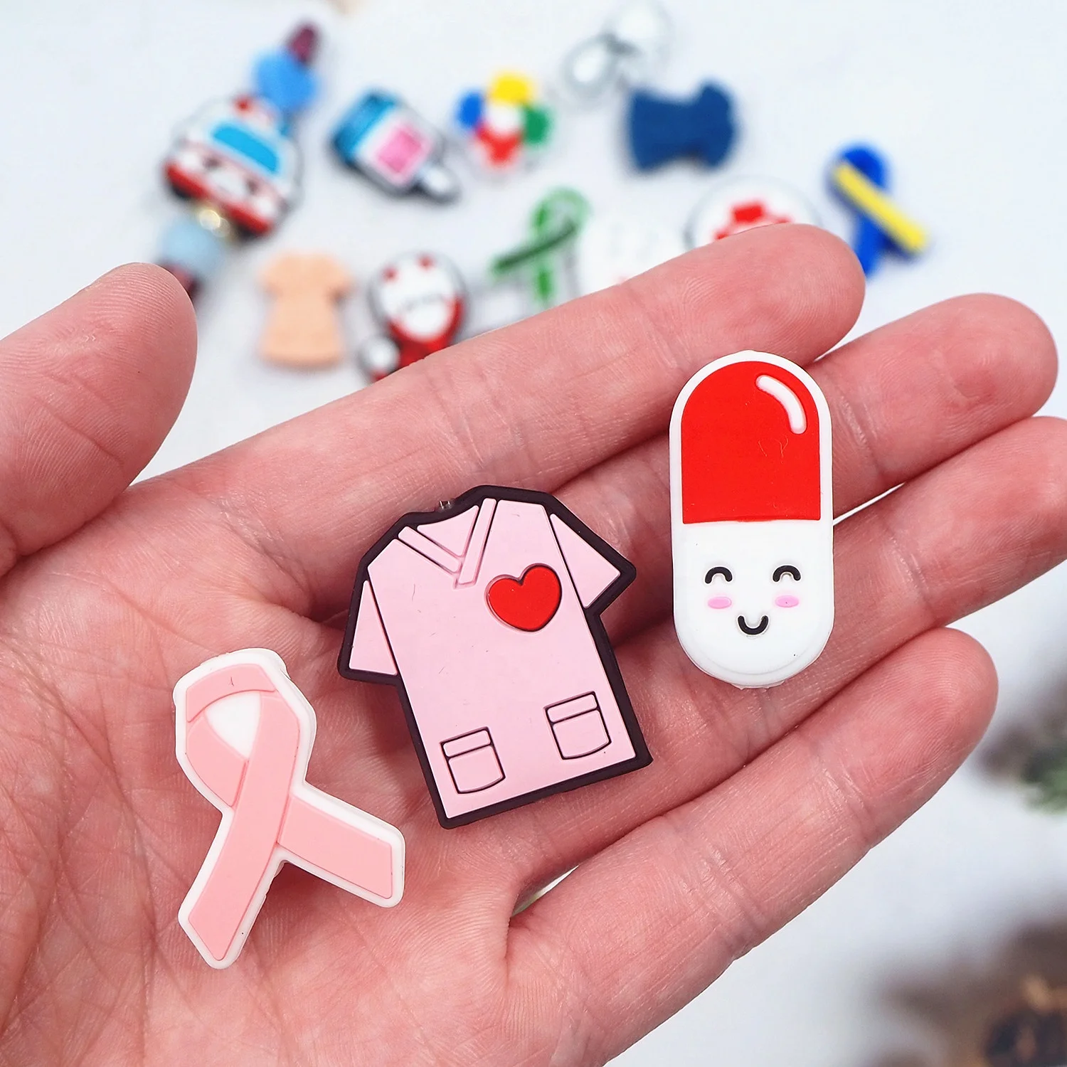 Promotion DIY Bracelets Necklace Teether Teething Pearl Ball Medical Series Silicone Beads Bulk