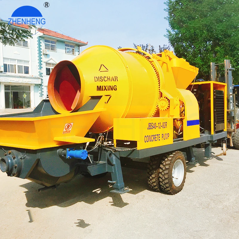 Trailer 40M3/H Reach Vertical 150M Mixture Concrete Mixer Pump Manufacture 40 M3 Diesel Mini Concrete Mixer Pump In Canada