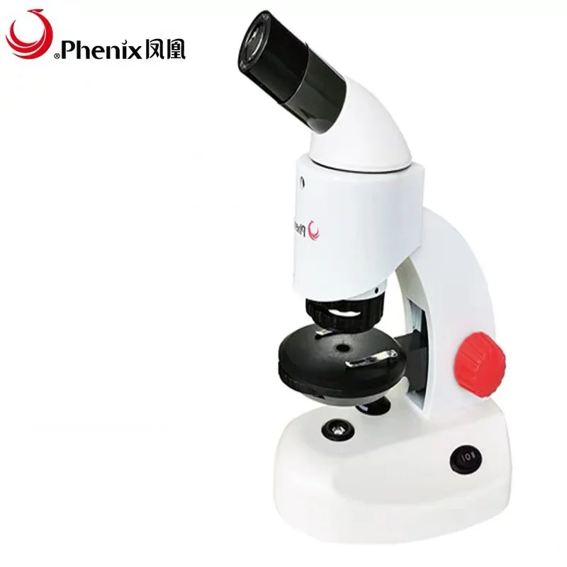 Phenix Microscope 20X-100X Dual LED Illumination Monocular Microscope with 10pcs accessories for Beginners Adults Students