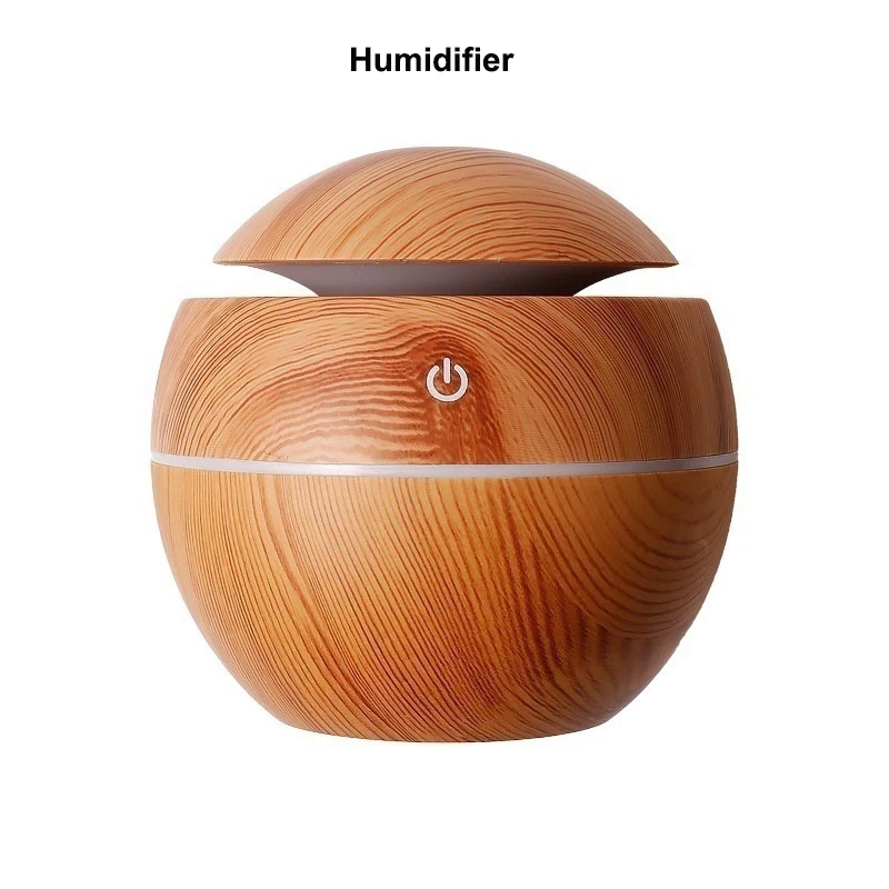 Vintage Style Mushroom Spray Humidifier Mute USB Air Humidifier Wood Grain Aromatherapy Mini Humidifier