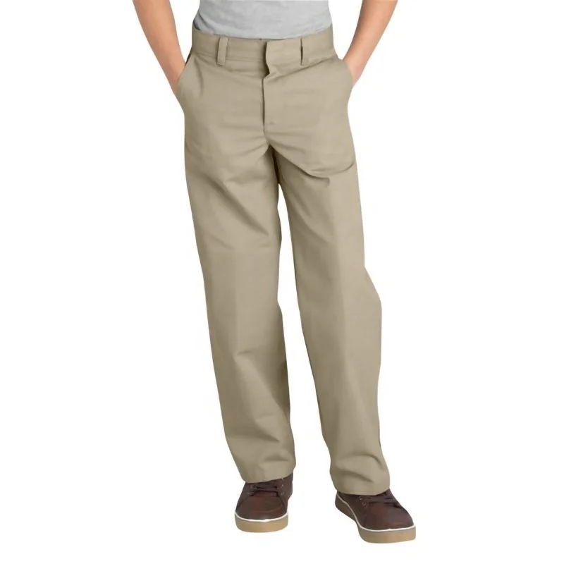 Custom Pants School Uniform Youth Classic Dress Unisex Chino Twill Straight Casual Slim Fit Flat Front Pant