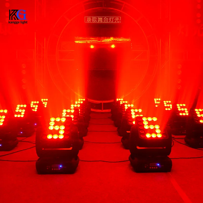 Stage Matrix Moving Head Light 12w*25pcs RBG Moving Head 4 in 1 Led Moving Head Wash Beam For Stage DJ Party Lights