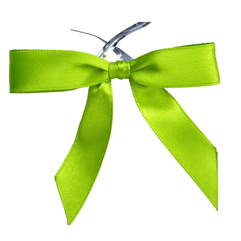 Satin ribbon bow with rose in the middle pre-tied bow