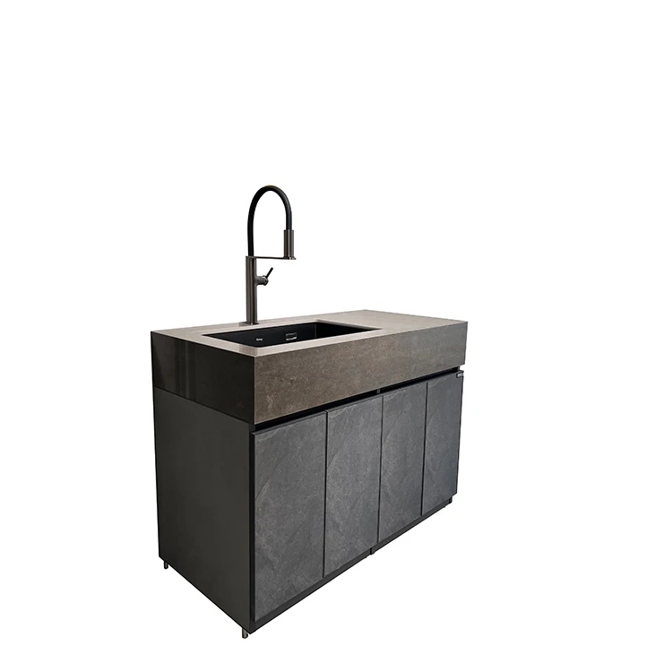 Professional Modern Outdoor Washbasins Stone Worktop President Series Courtyard Sink Cabinet
