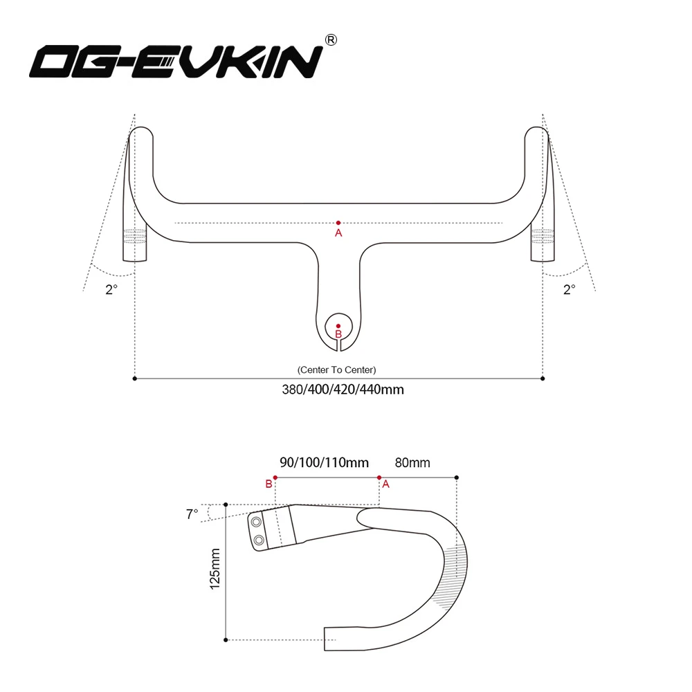 OG-EVKIN HB-1300 Carbon Road Bike Integrated Handlebar OD2 28.6/31.8mm Handlebars For Road Race Bicycles Handle Bar Bicycle Part