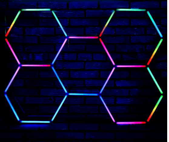 KLCB RGB Led Garage Ceiling Light LED Working Light Car Hexagonal Garage Led Light For Car Wash Workshop  And Garage