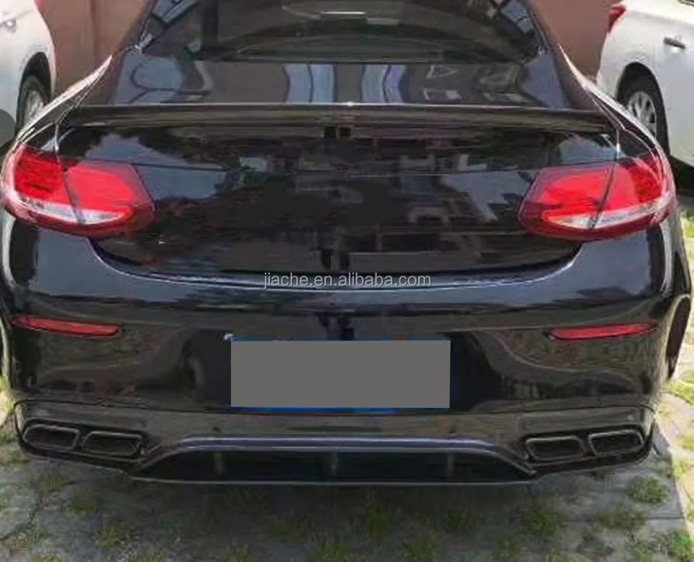 Carbon Fiber Car Rear Bumper Diffuser Lip for Benz C Class W205 C205 C63 AMG Coupe 2015-2020 Convertible Spoiler Splitters