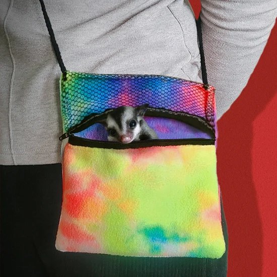 Tie-Dye Hanging Bag Small Pet Portable Honey Special Handbag for Hamster Outer Mini Drawstring