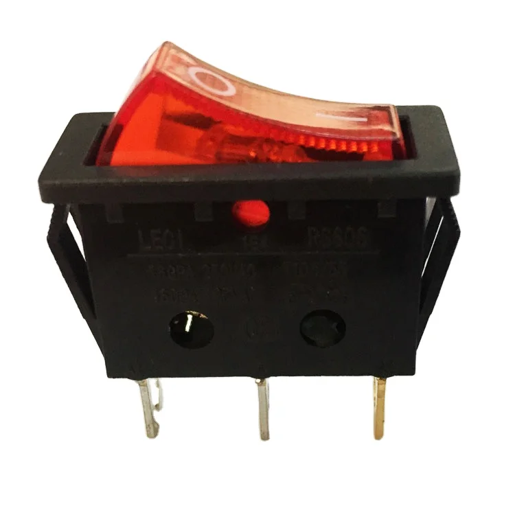 Towei factory kcd1 13A~250V 6A~250V t105 red 3 pins 2 position electrical lamp light rocker switch for light