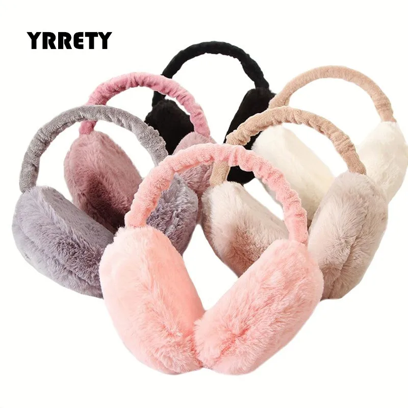 
Новинка, однотонные наушники YRRET в виде гамбургера, брендовые зимние наушники, теплые меховые наушники для девочек, наушники для женщин 