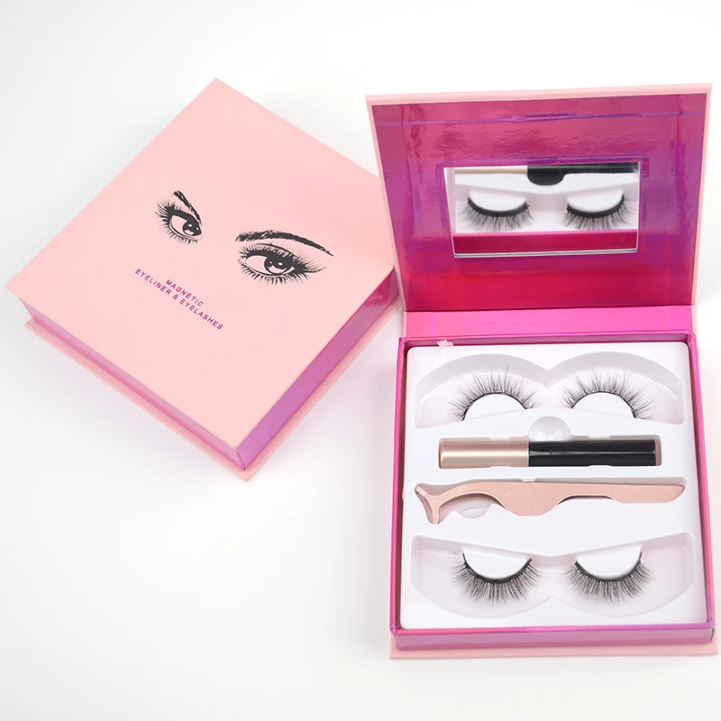  3d норковые ресницы от оптового поставщика магнитные с карандашом lashglue подводка для