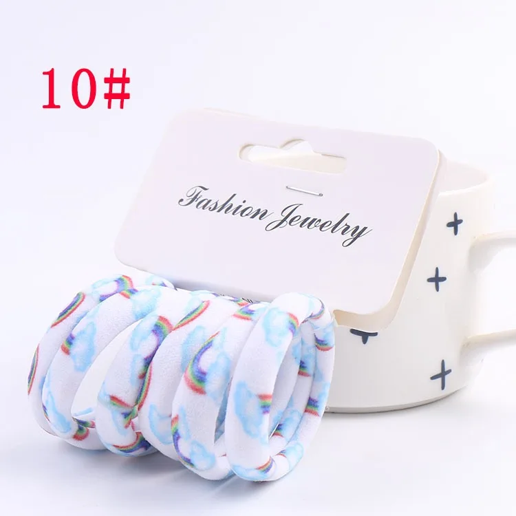 Top Quality 6pcs/set Nylon Seamless Baby Girls Rubber Bands Hair Accessories High Elastic Sweet Kids Hair Ties