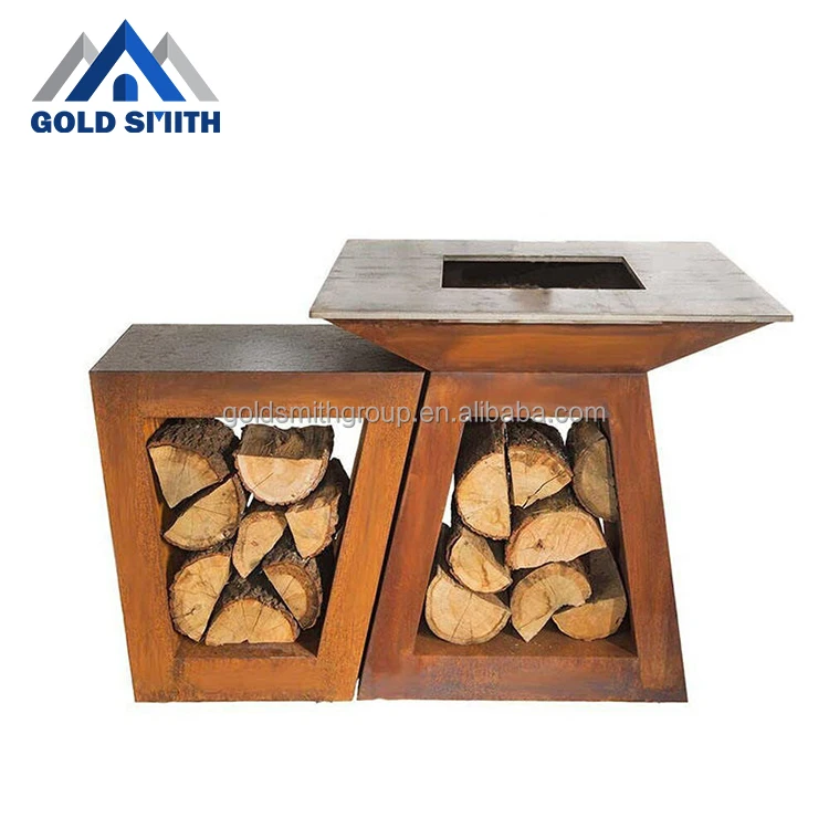 Долговечный, высококачественный, изготовленный на заказ, стальной барбекю, паяльник для пешего туризма, кемпинга, дровяной костра