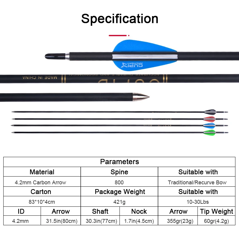 Archery 6mm targert arrow carbon carbon fiber lightweight compound bow arrows for shooting