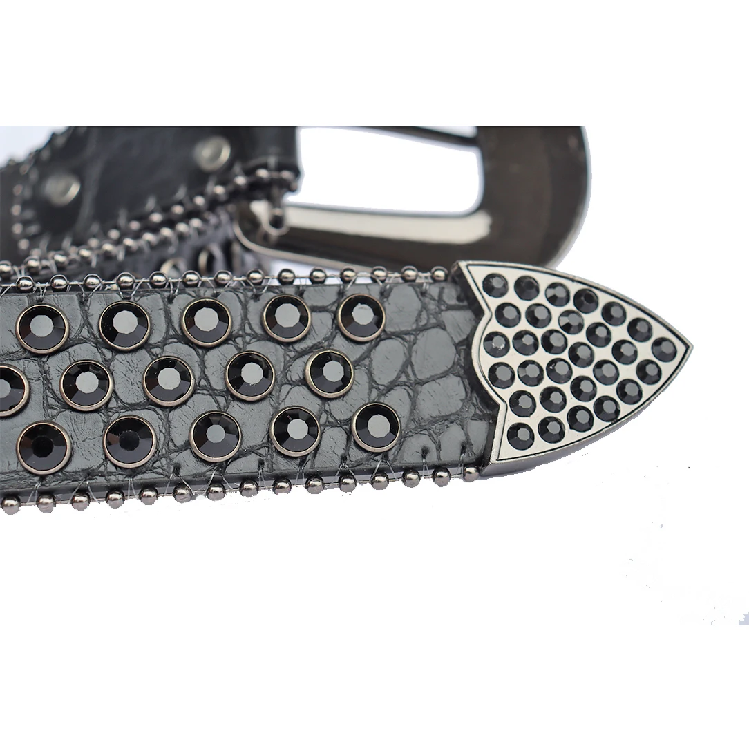 Fast Ship Stock Designer BB Western Cowboy Diamond Croco Genuine Leather Men Women Pink Gold Belt Luxury Rhinestone Belt Bling