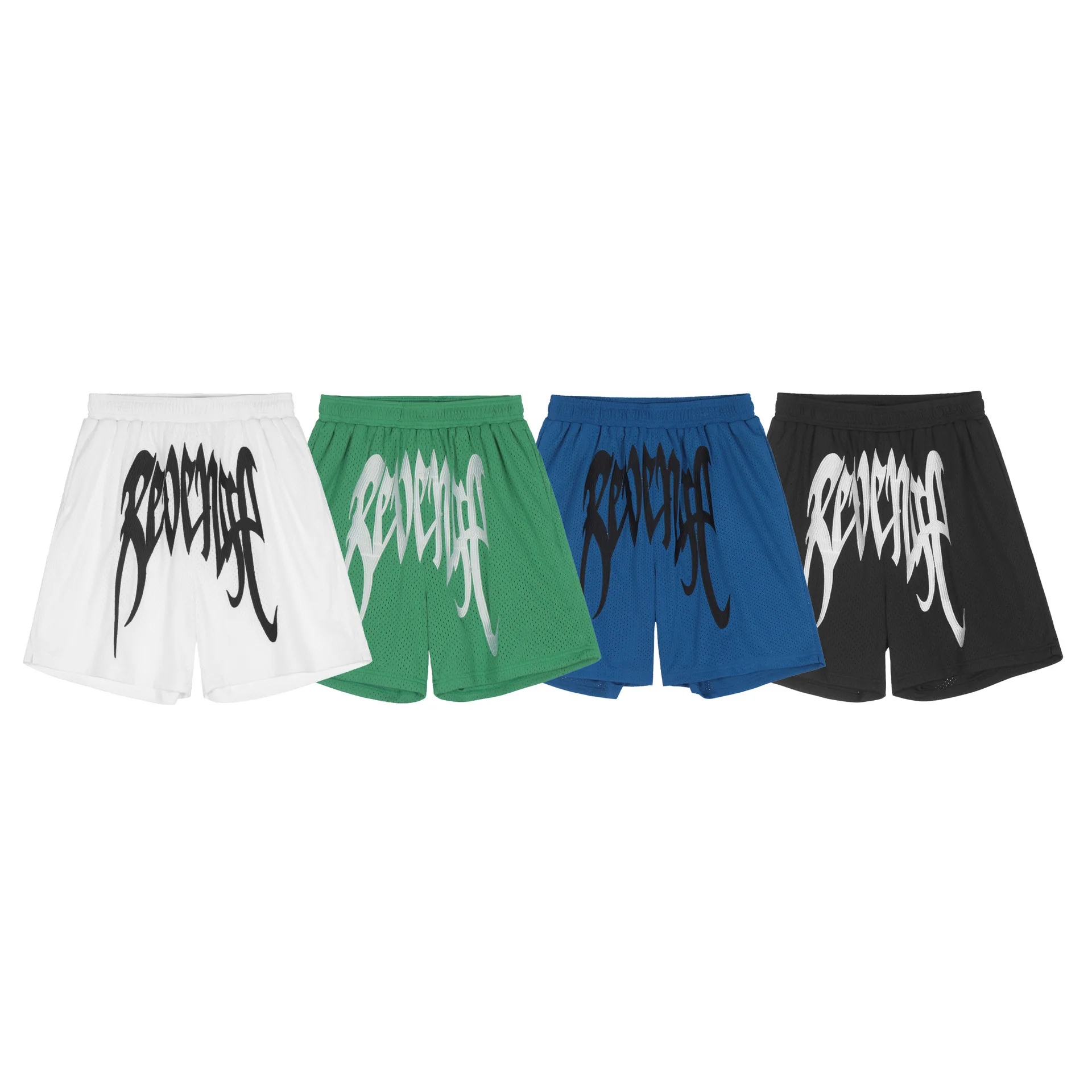 Custom Vintage Fitness Running 100% Cotton Men Sweat 3d Screen Foam Puff Print Gym Mesh Shorts With Drawstring