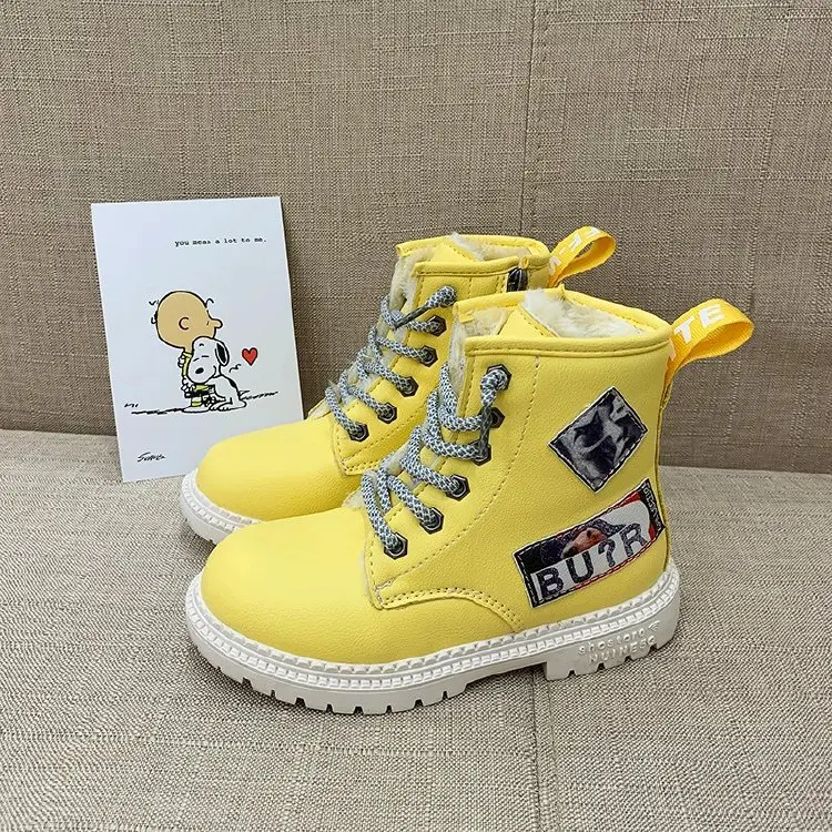 2020 China Wholesale High Ankle Yellow White Cute Children Boots Kids Girls Boots Boys