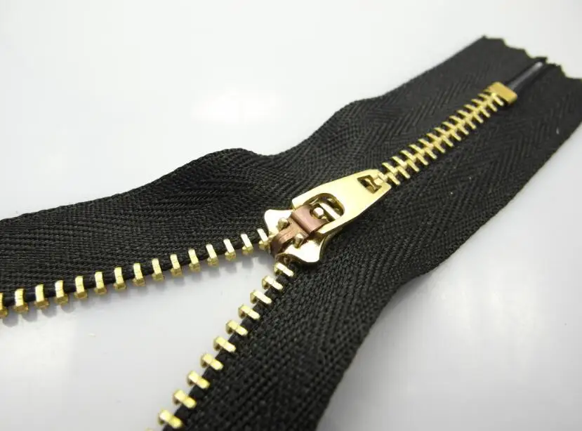 8/10/11/12/13/14/15/18 Cm 3# Gold Silver Rose Gold Brass Copper Metal Teeth Custom Metal Zipper For Bag Leather Jacket Coat