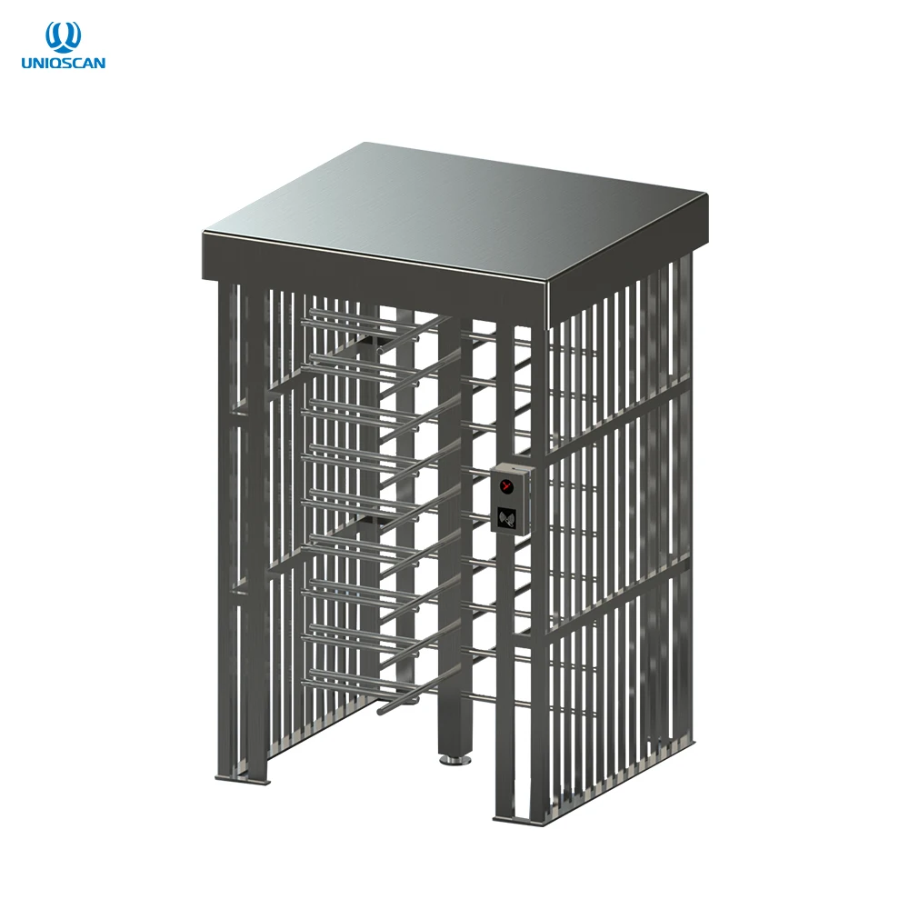 Double Lane Square Full Height Turnstile Gate 304 Channel Singal Clear Servo Mechanism Single Full Height Turnstile Gate