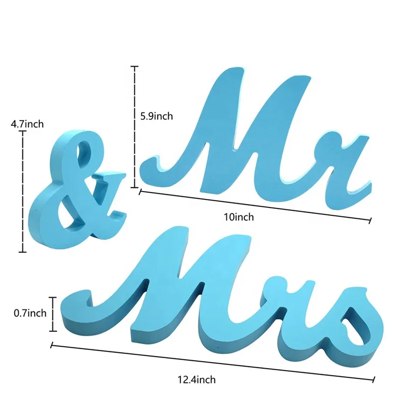 Mr & Mrs Sign Letters Wooden Mr and Mrs Letters for Party Wedding Table Decoration Photo Props