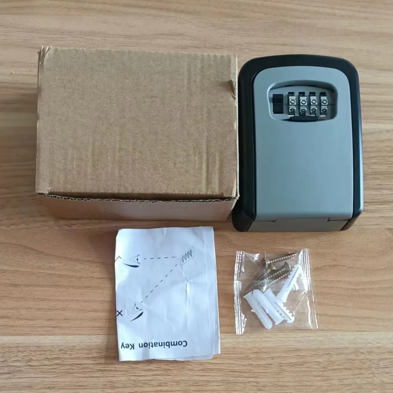 Aluminum Alloy 4 Digit Key Safe Lock Box Wall Mount Security Organizer