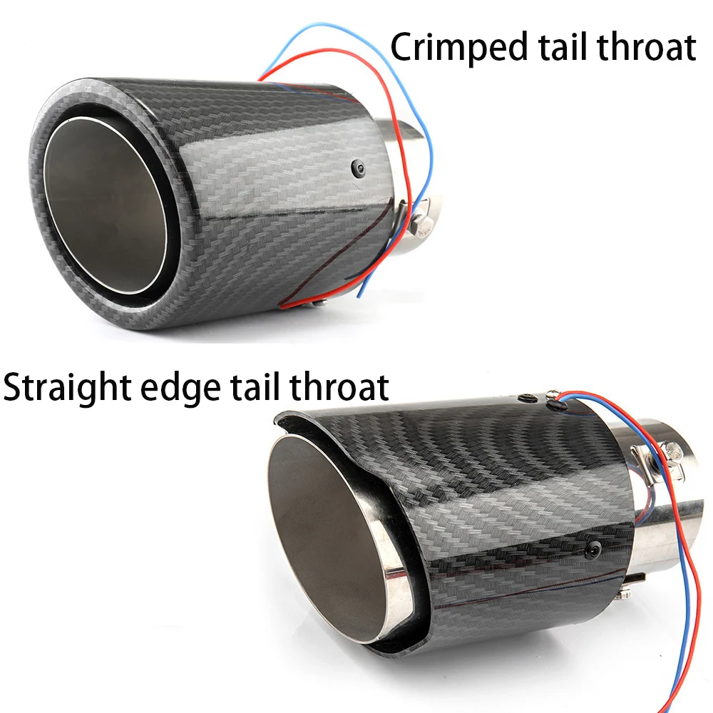 Car Universal Led Exhaust Muffler Tip Pipe Red/blue Car Light Pipe Modified Exhaust Flaming Throat Single Outlet Straight T R8t2