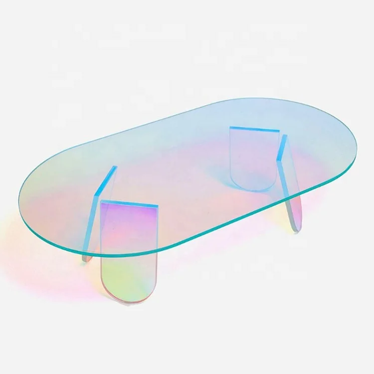  small Acrylic oval shaped Side Coffee Table 
