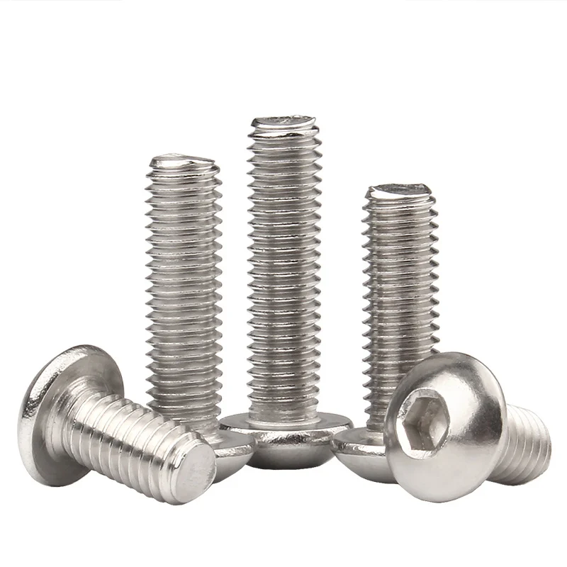 Factory Wholesale Aluminum Profile Accessories Stainless Steel Bolts M5 M6 M8 M12 Half-round Bolt Button Head Socket Screw