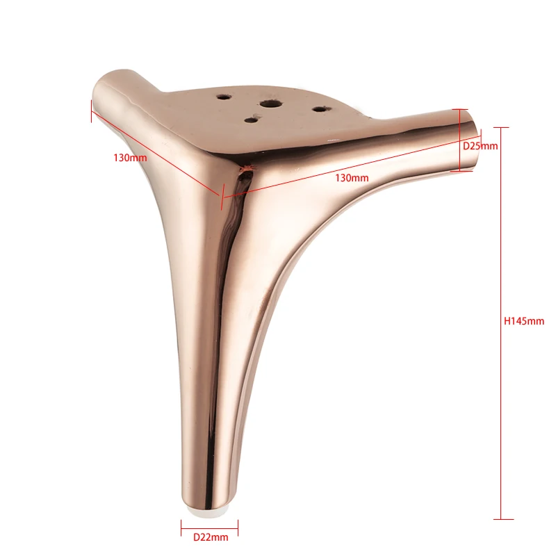 Luxury Rose Gold Sofa Accessories Upholstery Brass Cast Iron Metal Furniture Legs for Cabinet