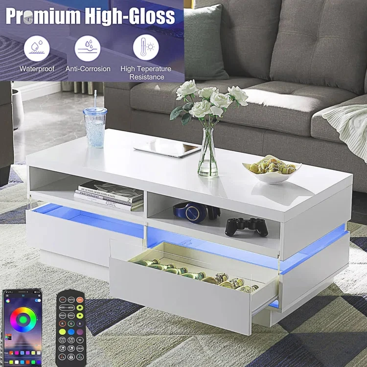 High Quality Custom Coffee Table Set Luxury Modern Acrylic Coffee Table Wood