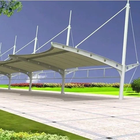 Prefabricated steel sun shade carport structure cover tensile membrane structure for car parking canopy