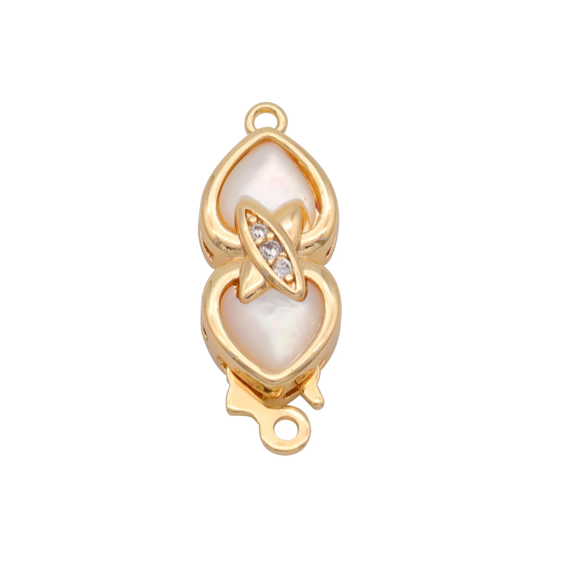 Pearl necklace ending buckle wholesale high-end micro-inlaid white mother-of-pearl connection buckle diy jewelry buckle